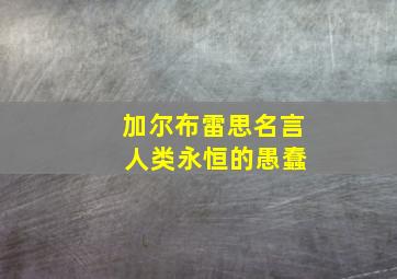 加尔布雷思名言 人类永恒的愚蠢